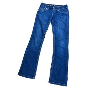ROCK REVIVAL Women’s Debbie Boot Distressed Denim Jeans Western Cow Girl Size 26
